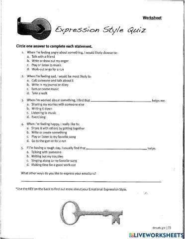 Healthy Expression Style Quiz