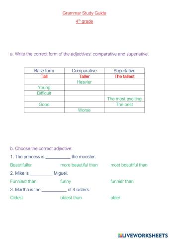 Grammar study guide 4th. part 1
