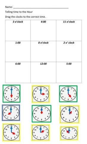 Telling time to the Hour