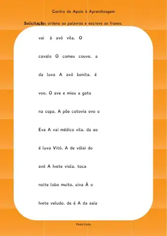 Palavras desordenadas