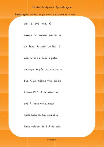 Palavras desordenadas