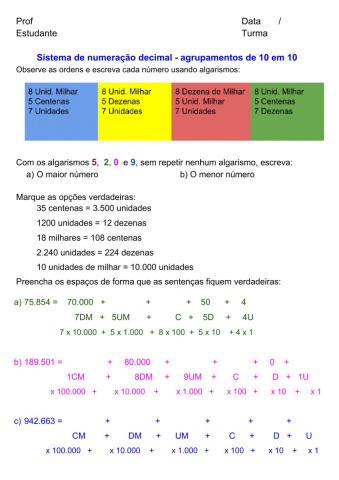Agrupamentos de 10 em 10
