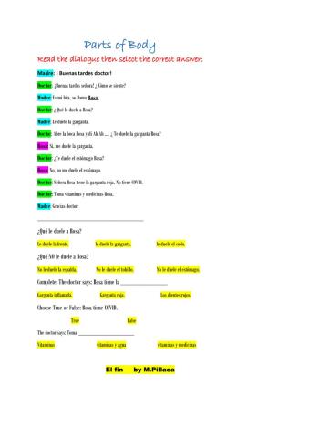 Las partes del Cuerpo