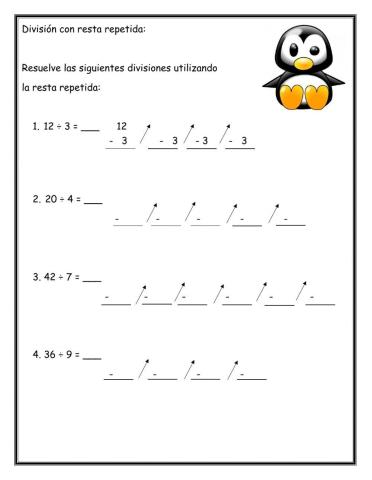 División con resta repetida