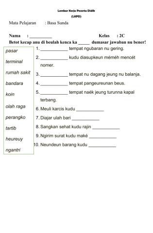 Basa Sunda - Tempat Umum