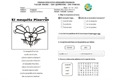 Lectura silabas que -qui