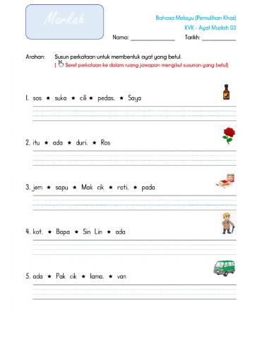 Perkataan KVK - Ayat Mudah 03