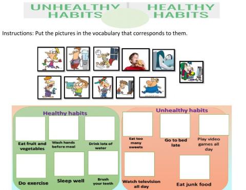 Healthy habits -Unhealthy habits