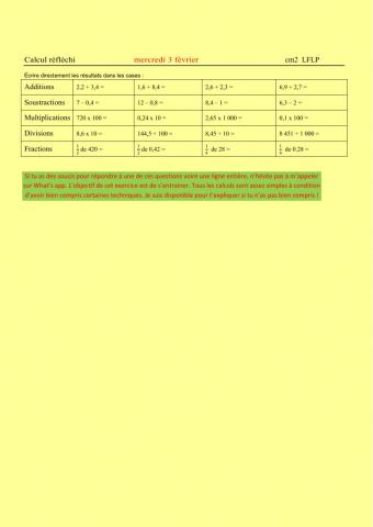 Clacul réfléchi cm2