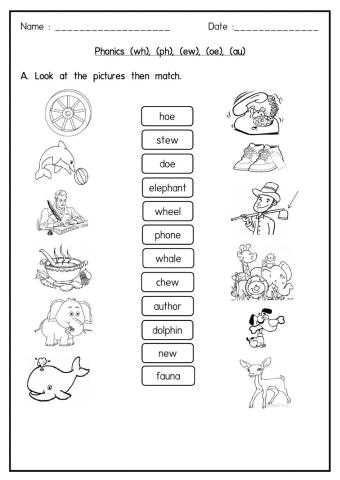 Phonic wh ph ew oe au