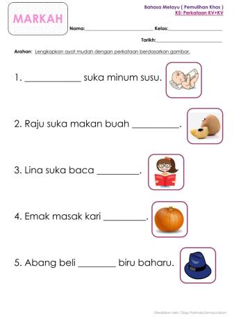 Kemahiran 5: Perkataan KV+KV