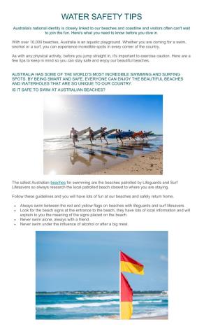 Australia: Water Safety Tips