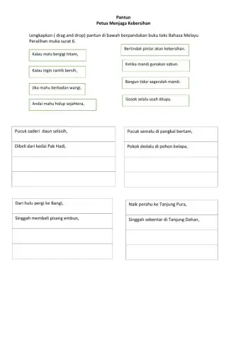 Pantun Menjaga Kebersihan