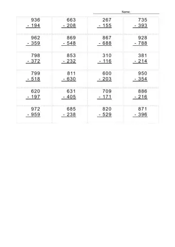 Kirjalik lahutamine 3. klass