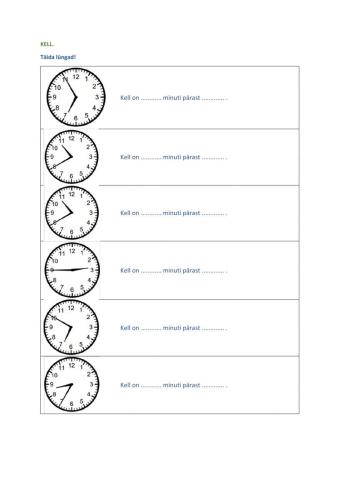 Kell 2. klassile, väljend pärast