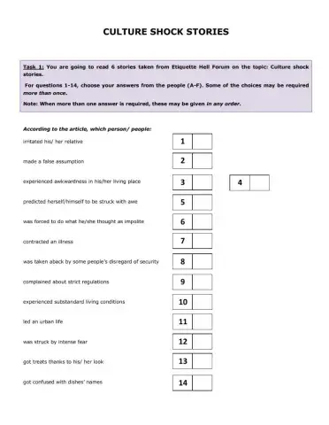 Reading B2 Culture shock