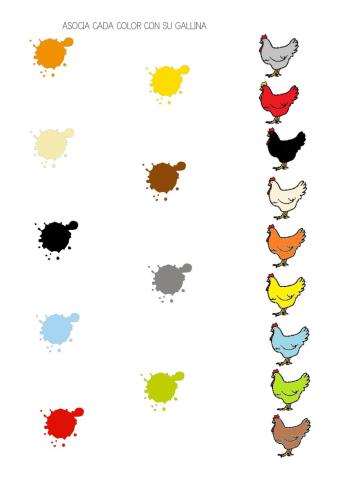 Une cada color con su gallina