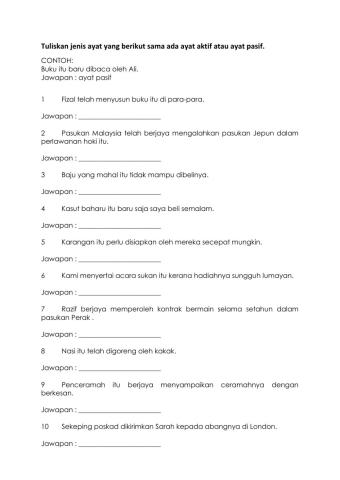 Ayat aktif dan ayat pasif