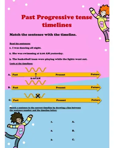 Past progressive timeline