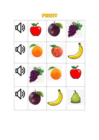 Fruit vocabulary