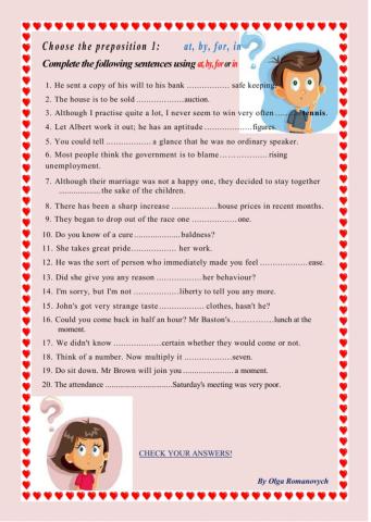 Quick Test- Prepositions 1