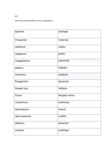 РКИ 8кл ,,Праздники,,