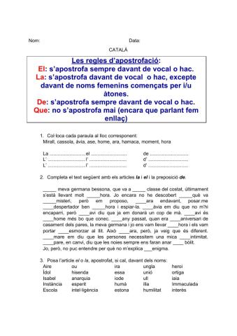 Apòstrof i contraccions