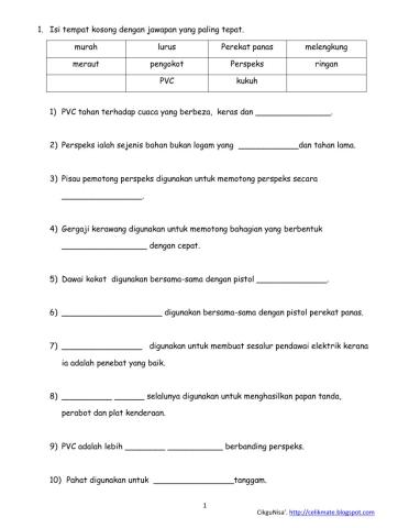 Unit 1: Bahan Logam dan Bukan Logam