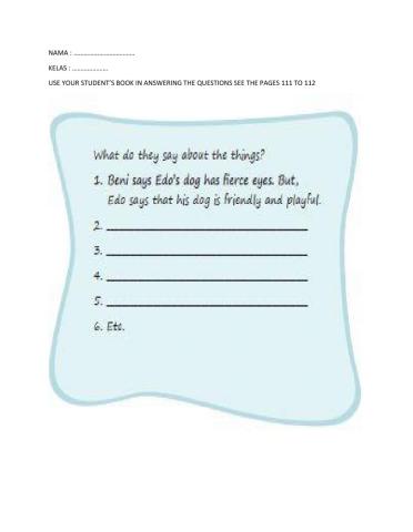 Chapter 5 ask for and give information about qualities of animals