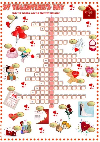 Saint Valentin CROSSWORD