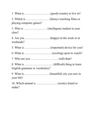 Degrees of comparison