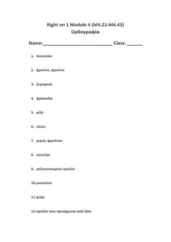 Right on 1 Module 4 (M4.21- M4.43)