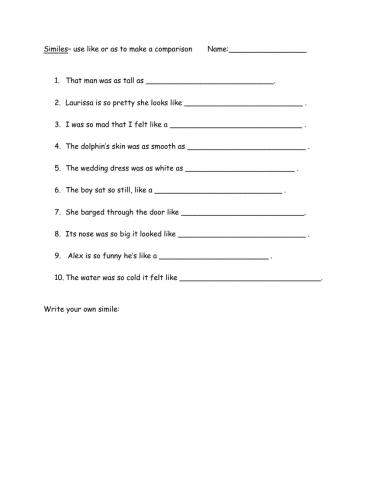 Similes and metaphors