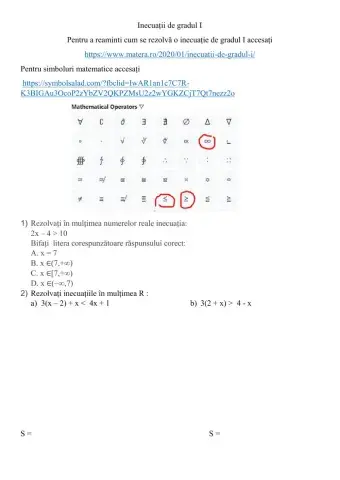 Inecuații de gradul I