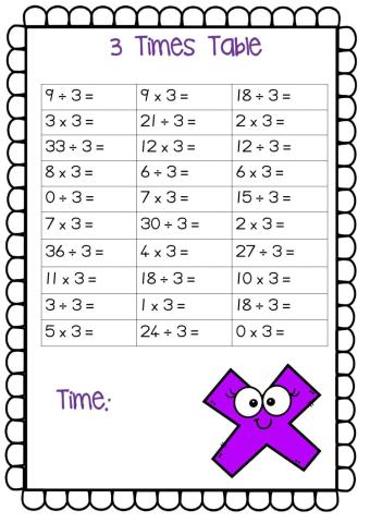 Dividing by 3 worksheet 4