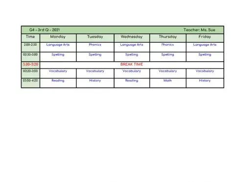 Schedule