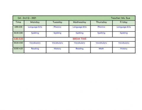Schedule