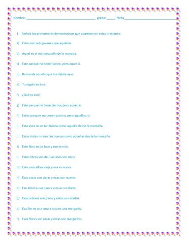 Pronombres demostrativos