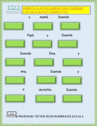 Ordena las oraciones con D