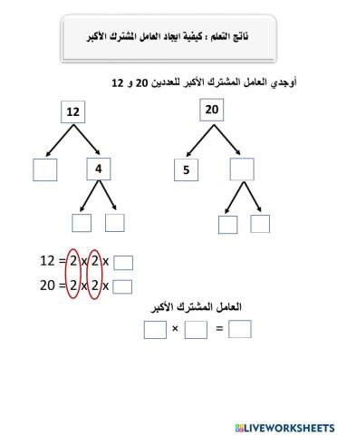 العامل المشترك الأكبر
