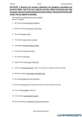 Pronominalització 1