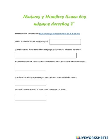 Mujeres y Hombres tienen los mismos derechos 2°