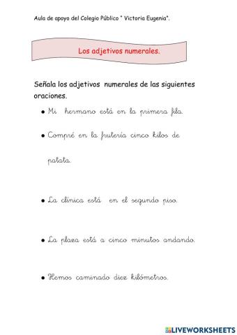 Adjetivos numerales