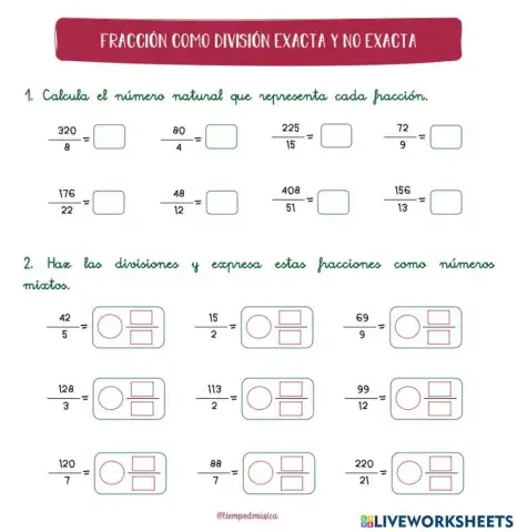 Fracción como división