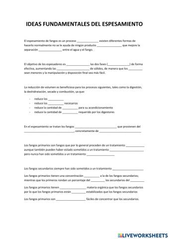 Ideas fundamentales del espesamiento