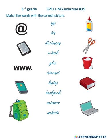 Spelling matching practice