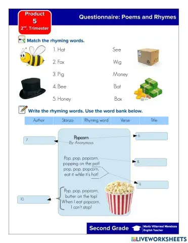 January Quiz - Rhyming words and poems