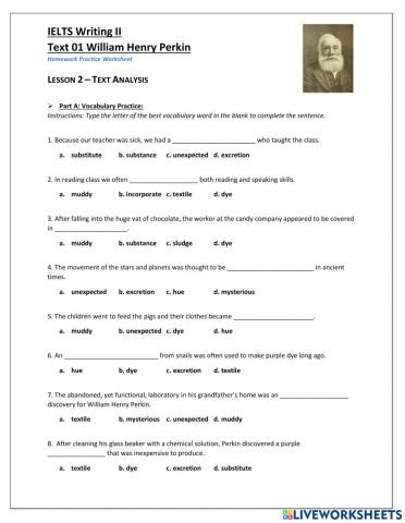 IELTS Reading William Henry Perkin
