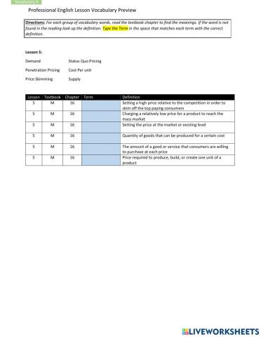 PC Vocabulary Lesson 05