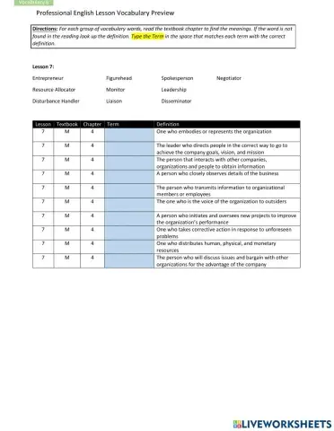 PC Vocabulary Lesson 07